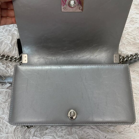 Chanel Silver Medium Boy Chain around bag - Picture 12 of 15